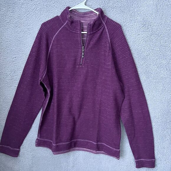 Tommy Bahama Sweater Mens Medium Purple Flip Breaker 1/2 Zip Reversible Pullover - Picture 1 of 16